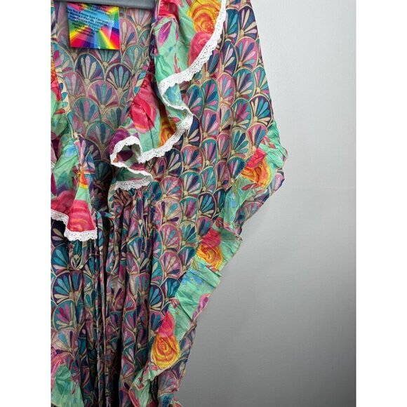 Beatnik Philosophy X Barok Paris Kimono Coverup Tassel Size M NWT Oversized $199 - Picture 3 of 5